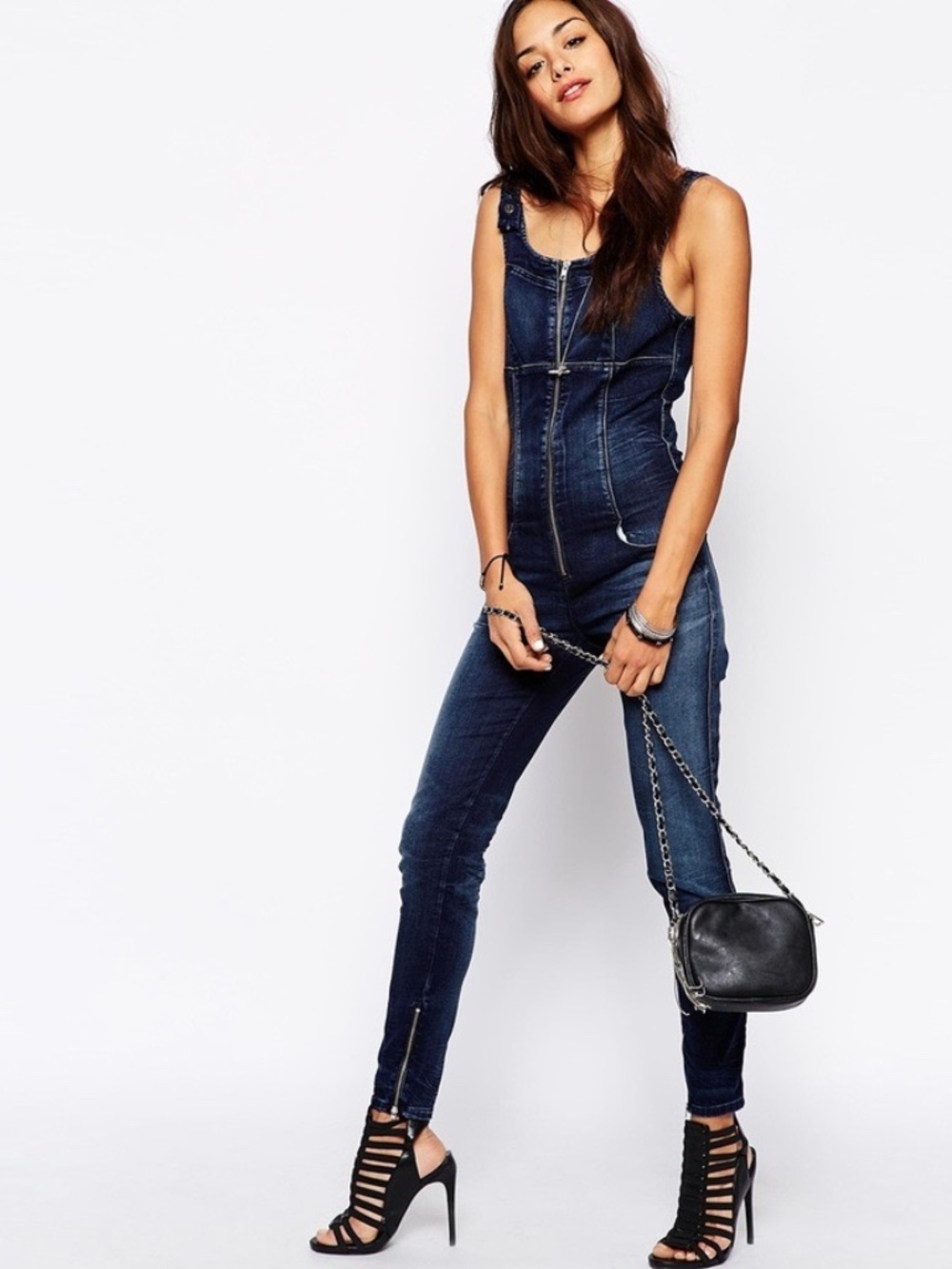 Diesel Cotton Stretch Denim Jeans Zeppel Jumpsuit Women's Size M